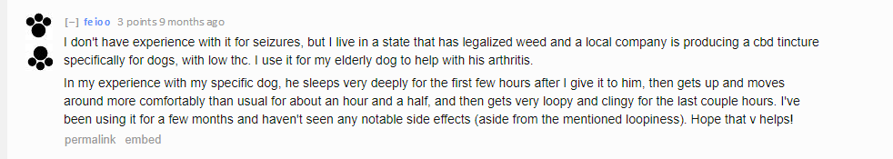 comments from dog owners who used CBD 2