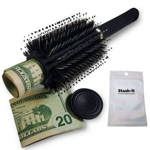 Hair brush safe stash