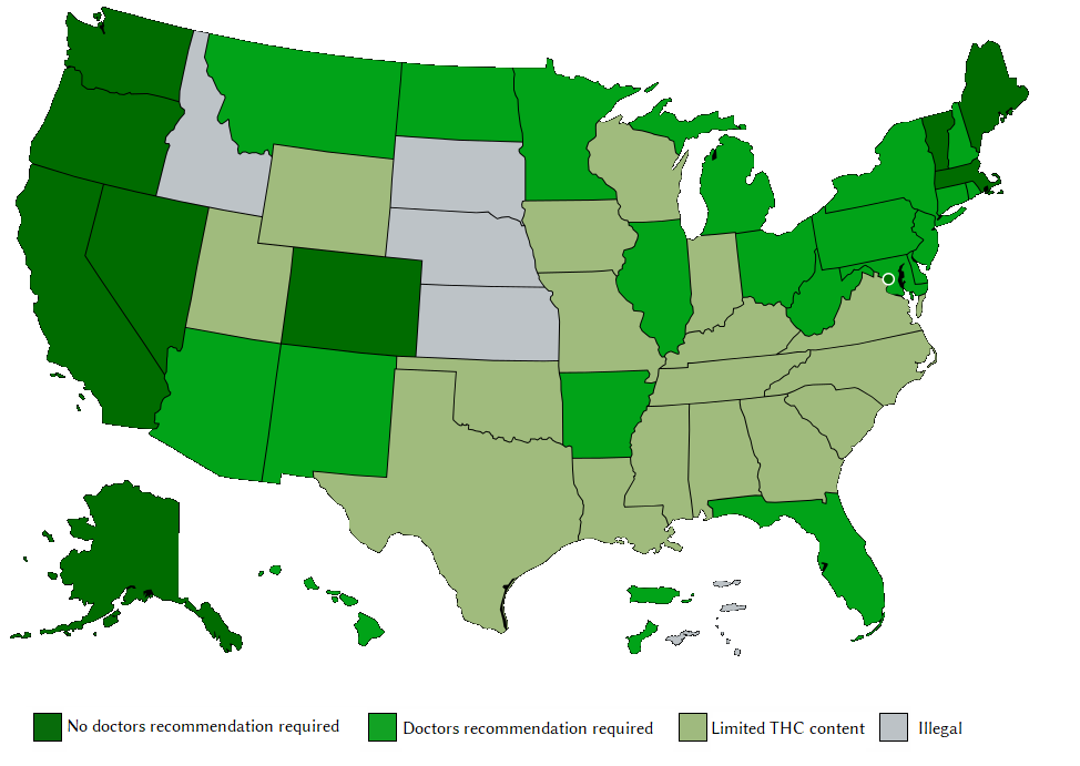 weed map of USA