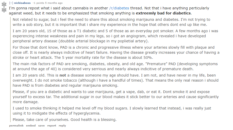 Weed and diabetes reddit