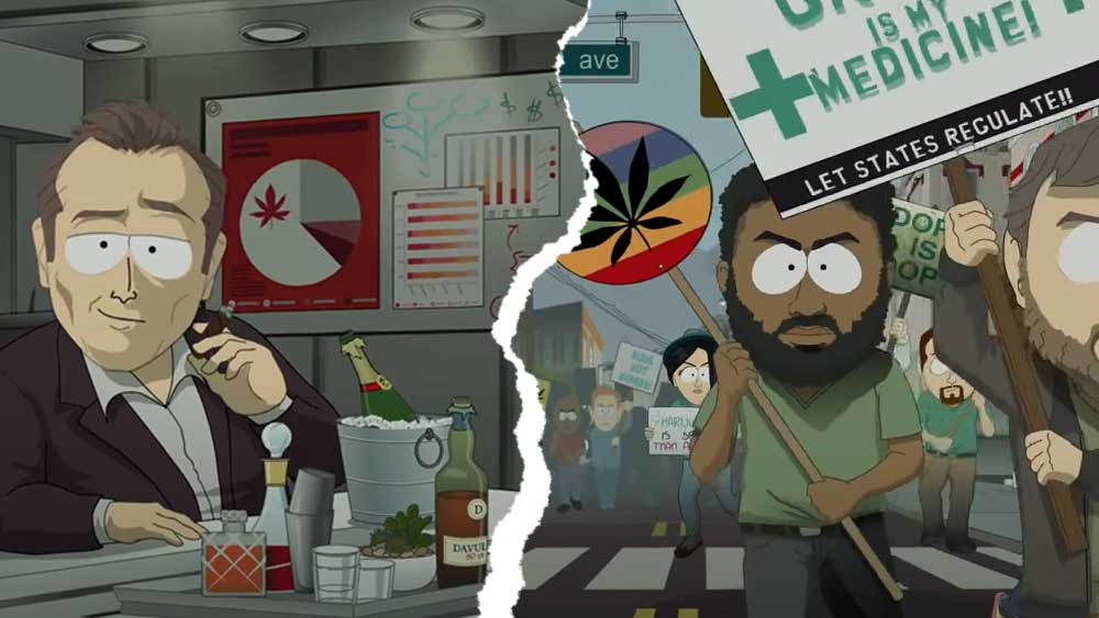 South Park parody that criticizes the easyu profit business model and praises pot companies that prefer the constructive capitalism approach.